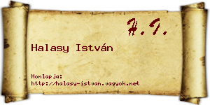 Halasy István névjegykártya